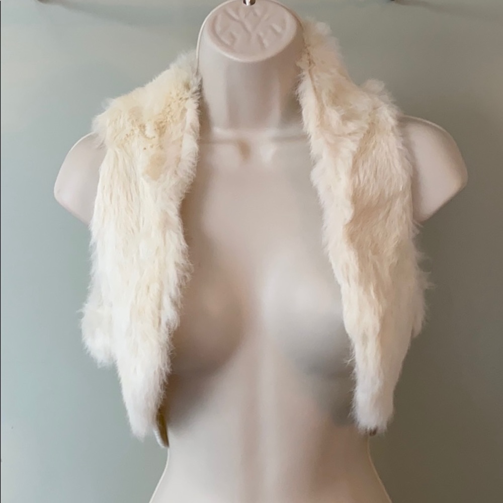 Marciano Rabbit Fur Cropped Vest